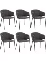 Lot of 6 CUICY Luxury Monochromatic Dining Chair with Modern Design