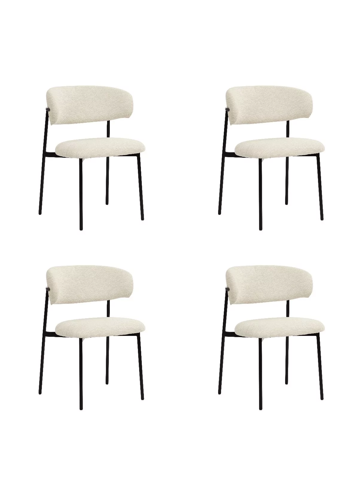 Set of 4 KELLY Minimalist Corduroy Dining Chair