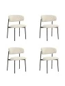 Lot de 4 KELLY Chaise de Salle à Manger Minimaliste en Velours Côte...