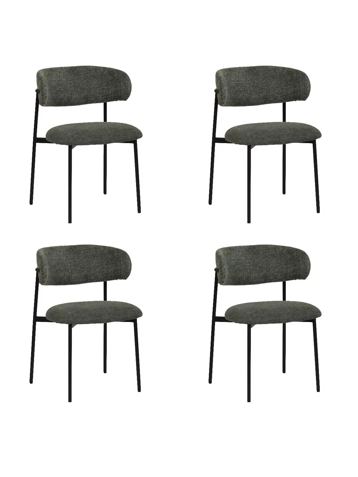 Lot de 4 KELLY Chaise de Salle à Manger Minimaliste en Velours Côte...