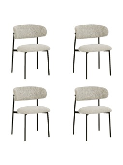 Lot de 4 KELLY Chaise de Salle à Manger Minimaliste en Velours Côte...