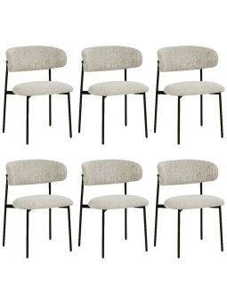 Lot de 6 KELLY Chaise de Salle à Manger Minimaliste en Velours Côte...