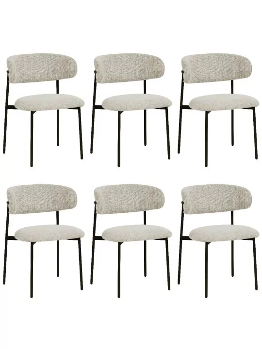 Set of 6 KELLY Minimalist Corduroy Dining Chair