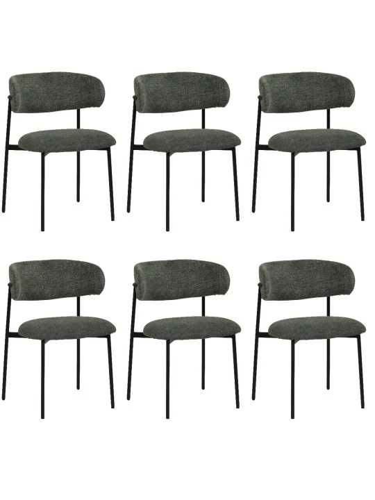 Set of 6 KELLY Minimalist Corduroy Dining Chair