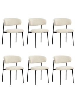 Lot de 6 KELLY Chaise de Salle à Manger Minimaliste en Velours Côte...