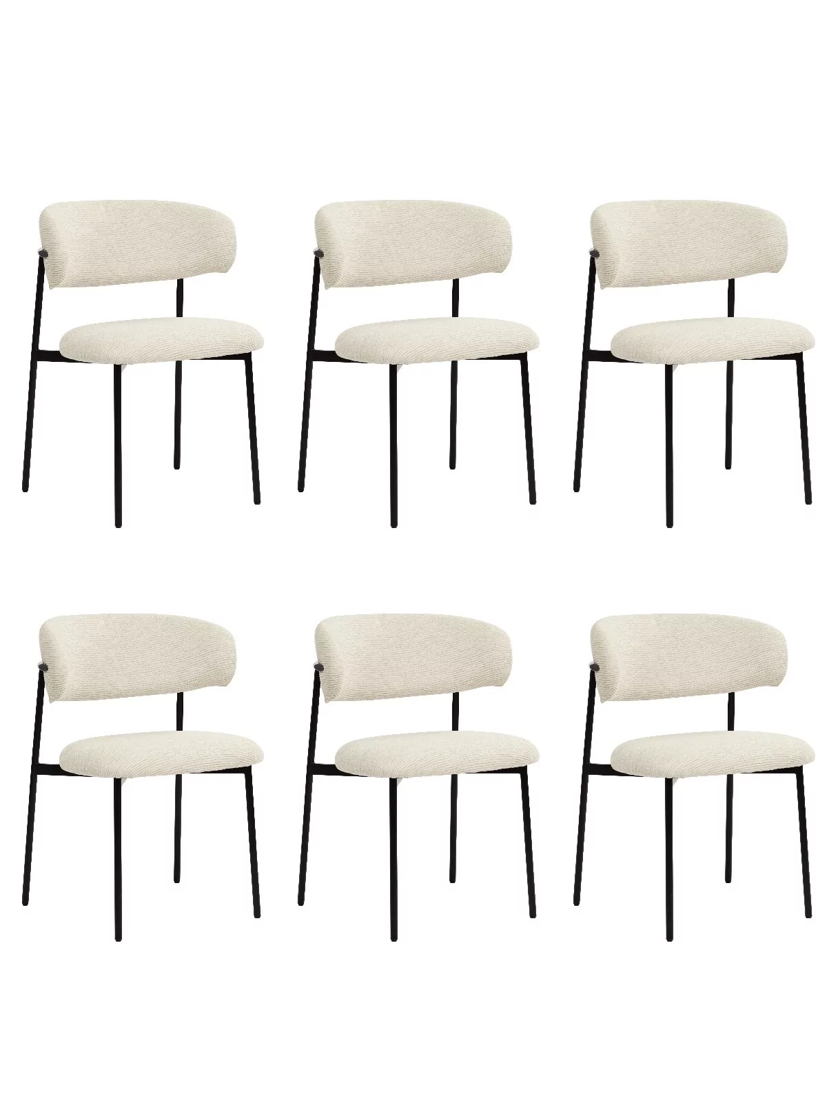 Set of 6 KELLY Minimalist Corduroy Dining Chair
