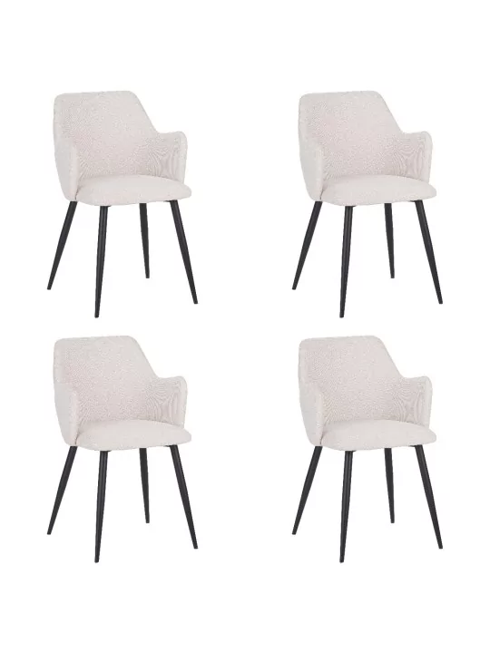 Lot de 4 LANCE Chaise de Salle à Manger Contemporaine avec Accoudoi...