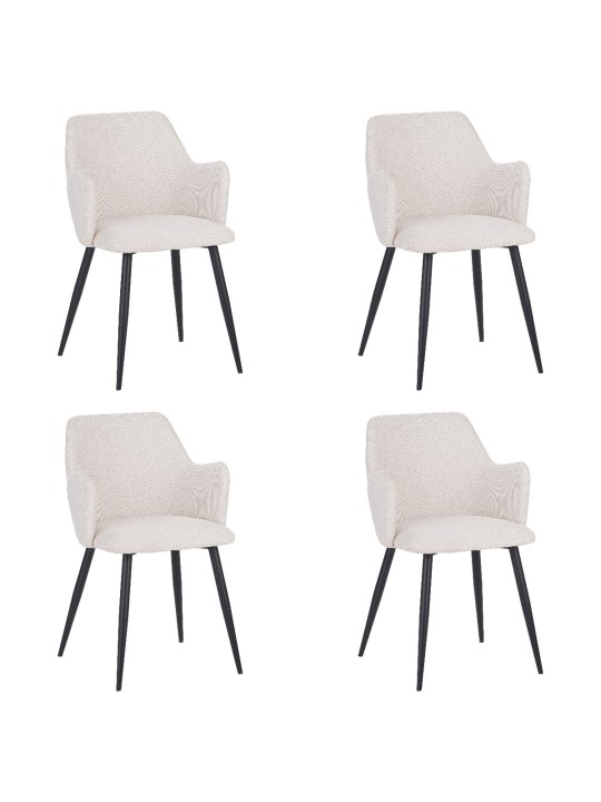 Lot de 4 LANCE Chaise de Salle à Manger Contemporaine avec Accoudoi...