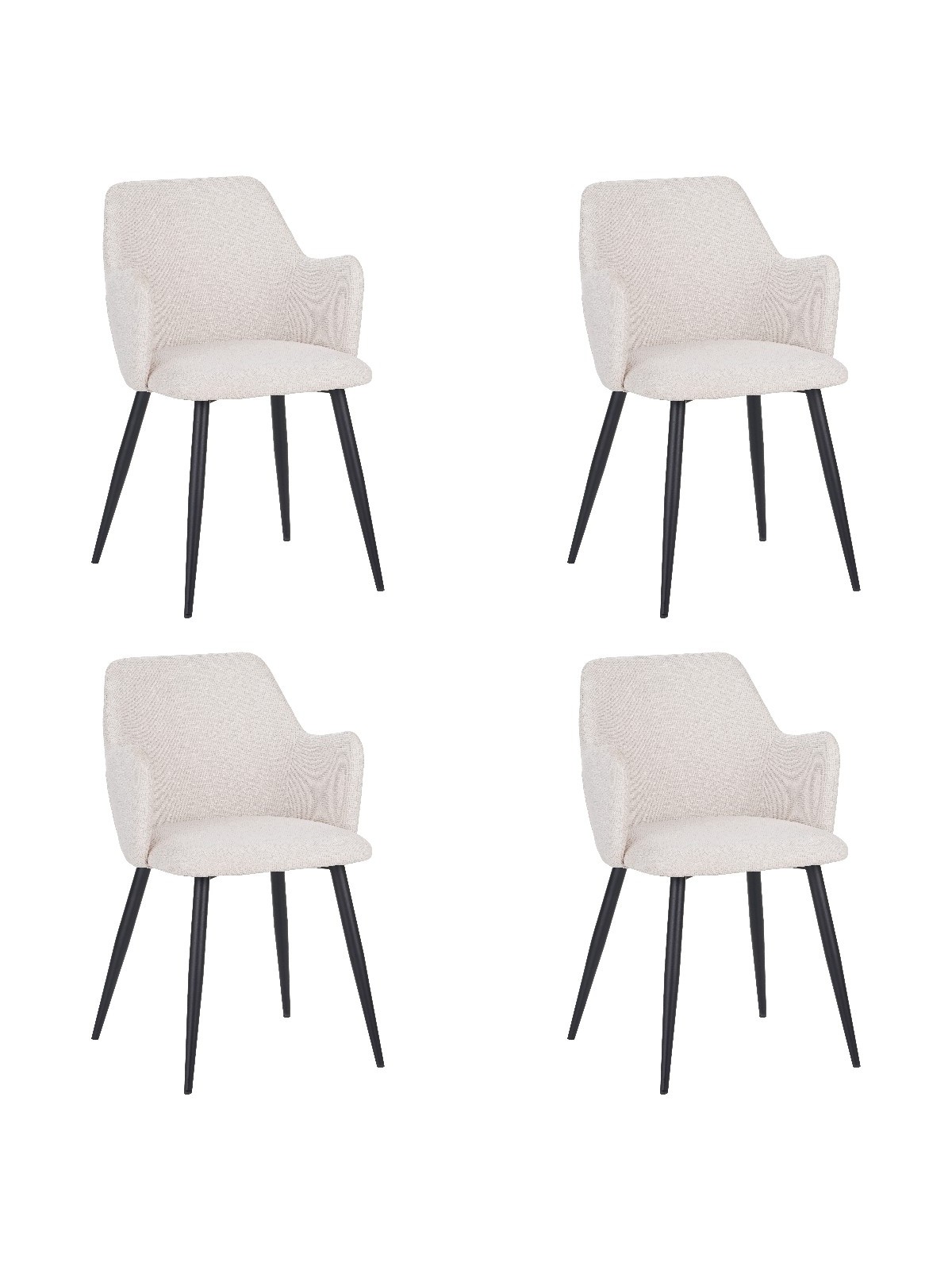 Lot de 4 LANCE Chaise de Salle à Manger Contemporaine avec Accoudoi...