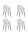 Lot de 4 LANCE Chaise de Salle à Manger Contemporaine avec Accoudoi...