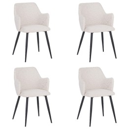 Set of 4 LANCE Contemporary Linen Dining Chair with Armrests