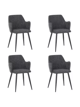 Lot de 4 LANCE Chaise de Salle à Manger Contemporaine avec Accoudoi...