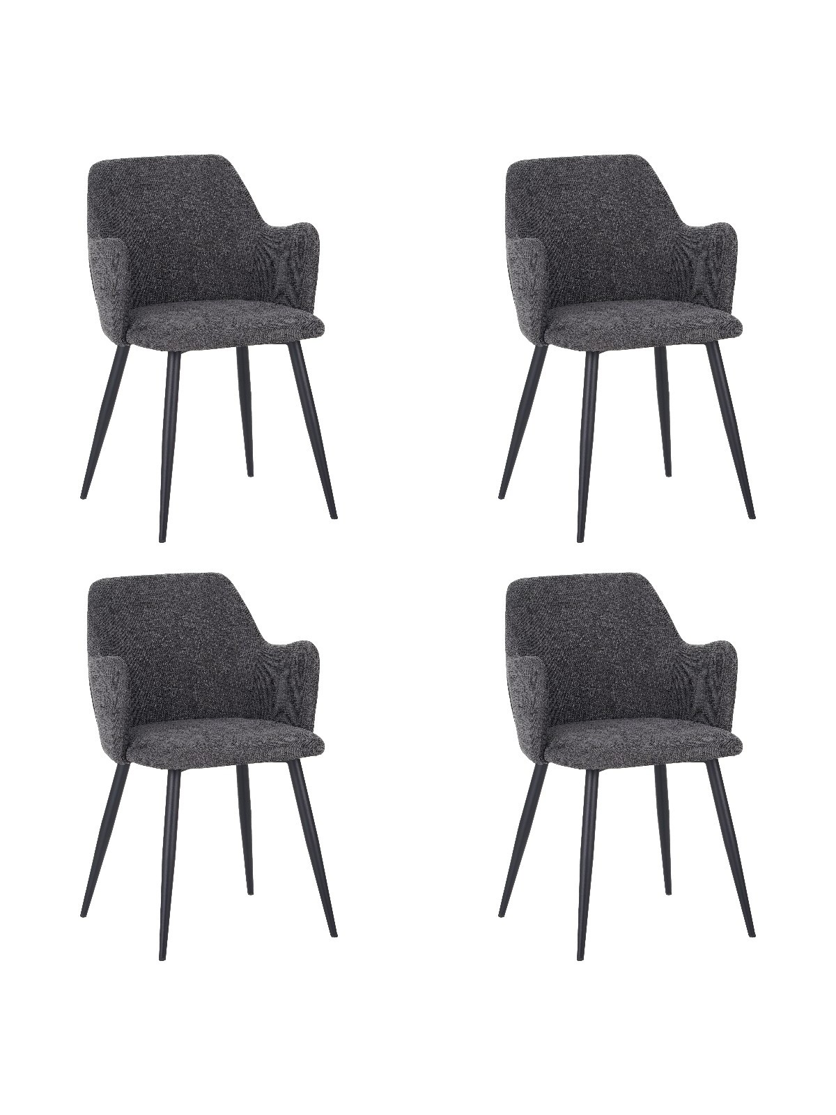 Lot de 4 LANCE Chaise de Salle à Manger Contemporaine avec Accoudoi...