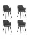 Lot de 4 LANCE Chaise de Salle à Manger Contemporaine avec Accoudoi...