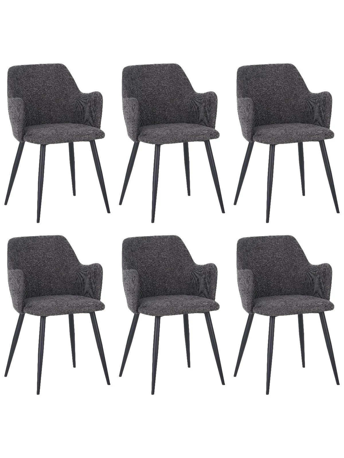 Lot de 6 LANCE Chaise de Salle à Manger Contemporaine avec Accoudoi...