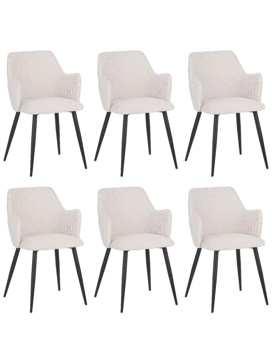 Lot de 6 LANCE Chaise de Salle à Manger Contemporaine avec Accoudoi...