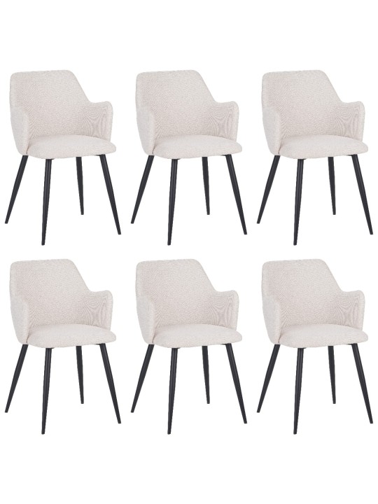 Lot de 6 LANCE Chaise de Salle à Manger Contemporaine avec Accoudoi...