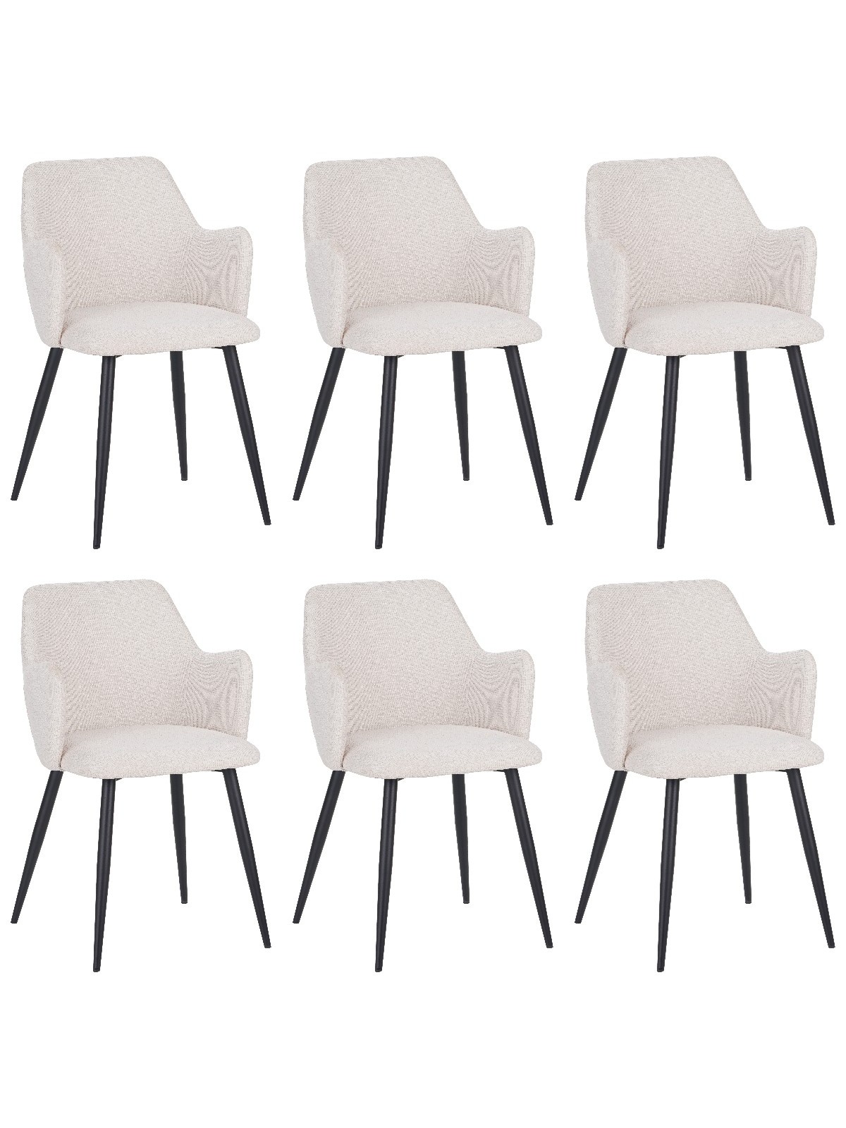 Lot de 6 LANCE Chaise de Salle à Manger Contemporaine avec Accoudoi...