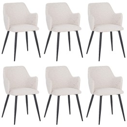 Lot de 6 LANCE Chaise de Salle à Manger Contemporaine avec Accoudoi...
