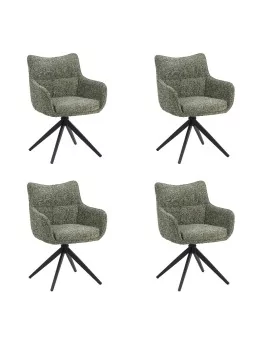 Set of 4 SELINA Modern 360° Swivel Accent Chair with Spider Base