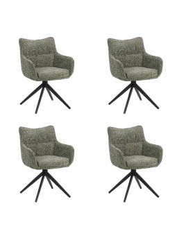 Set of 4 SELINA Modern 360° Swivel Accent Chair with Spider Base