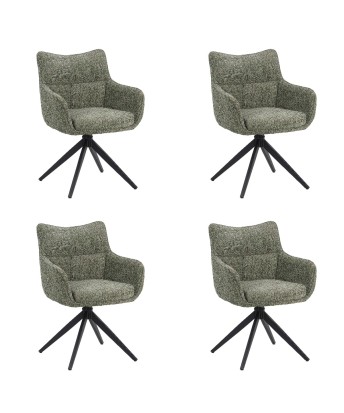 Set of 4 SELINA Modern 360° Swivel Accent Chair with Spider Base