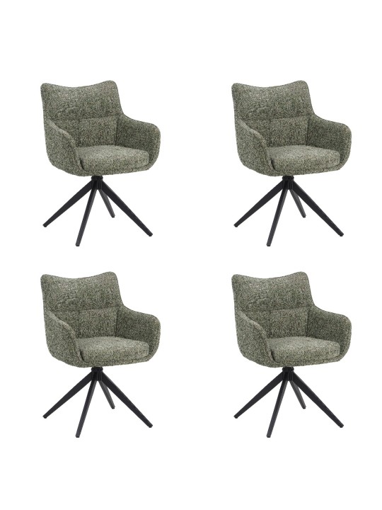 Lot de 4 SELINA Fauteuil Pivotant Moderne à 360° avec Base Araignée...