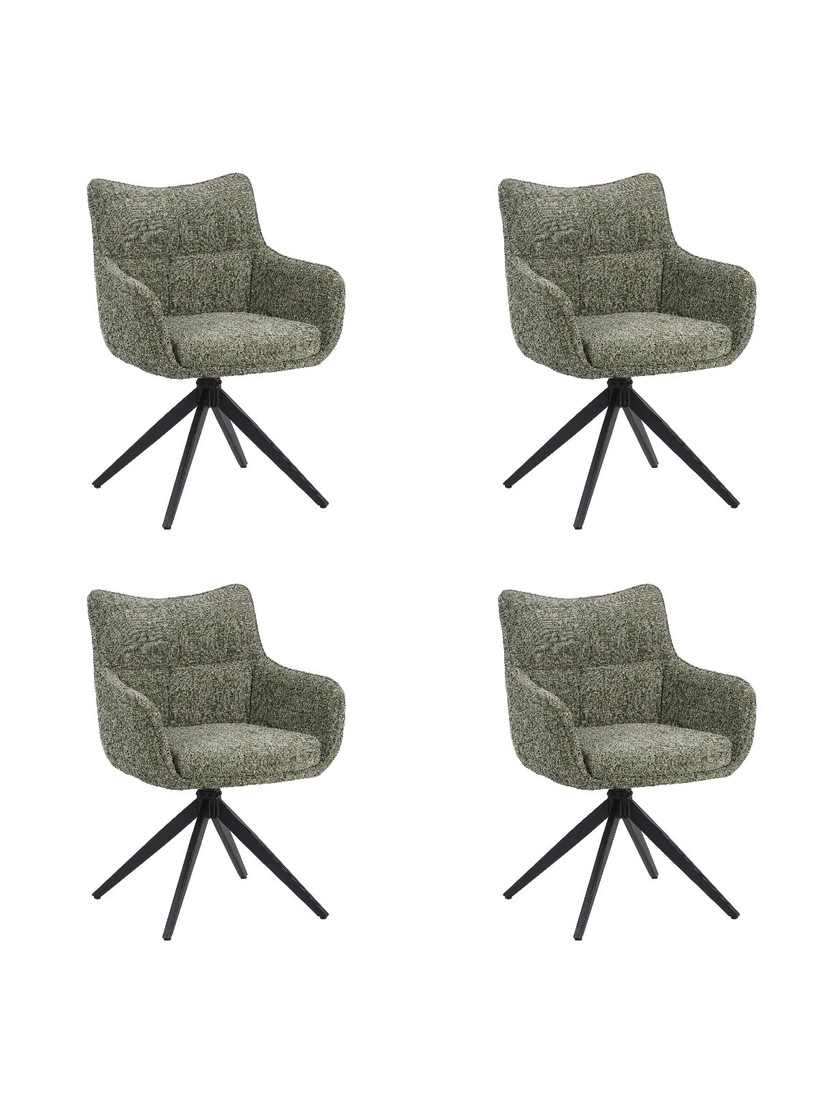Set of 4 SELINA Modern 360° Swivel Accent Chair with Spider Base