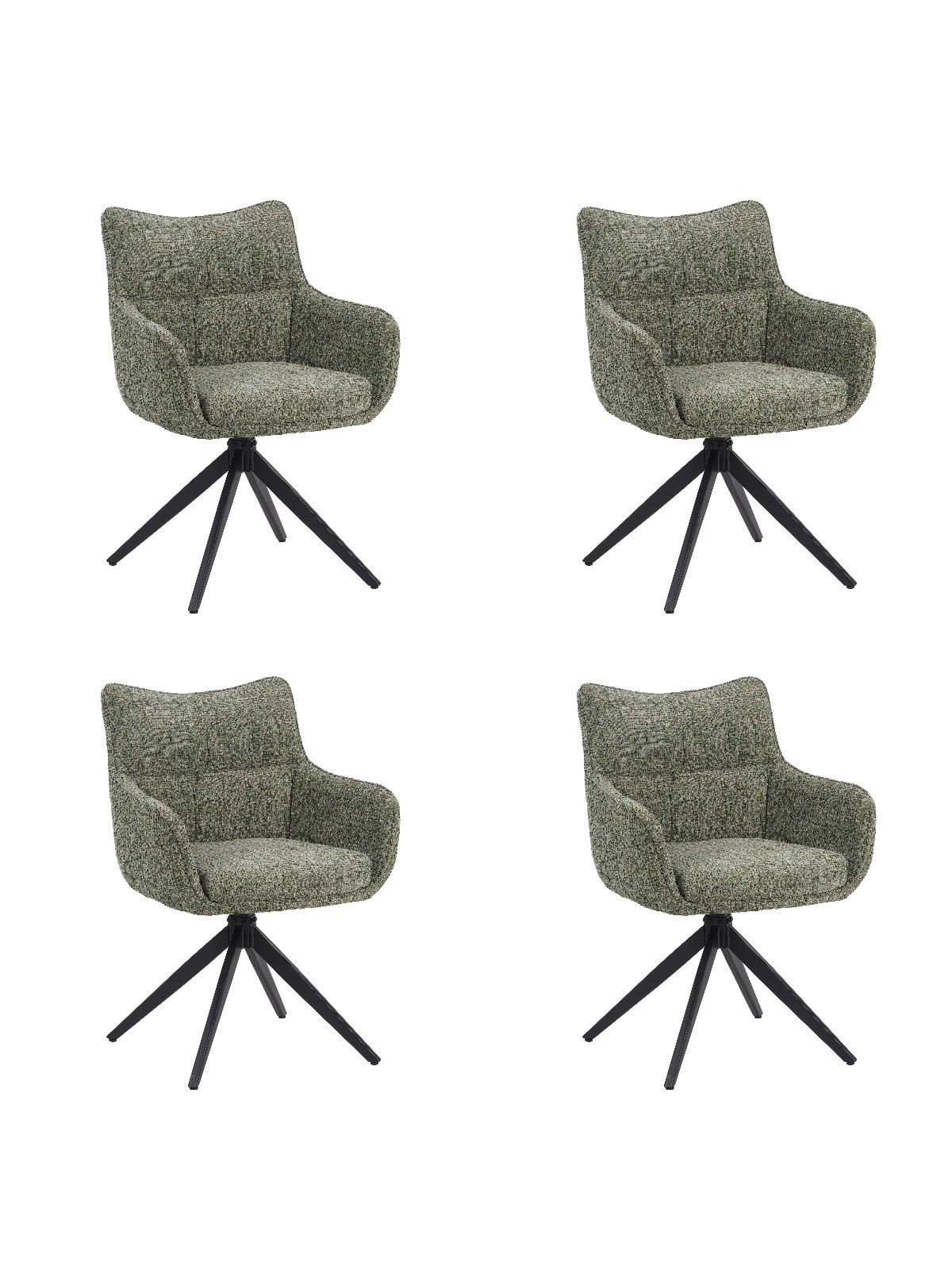Lot de 4 SELINA Fauteuil Pivotant Moderne à 360° avec Base Araignée...