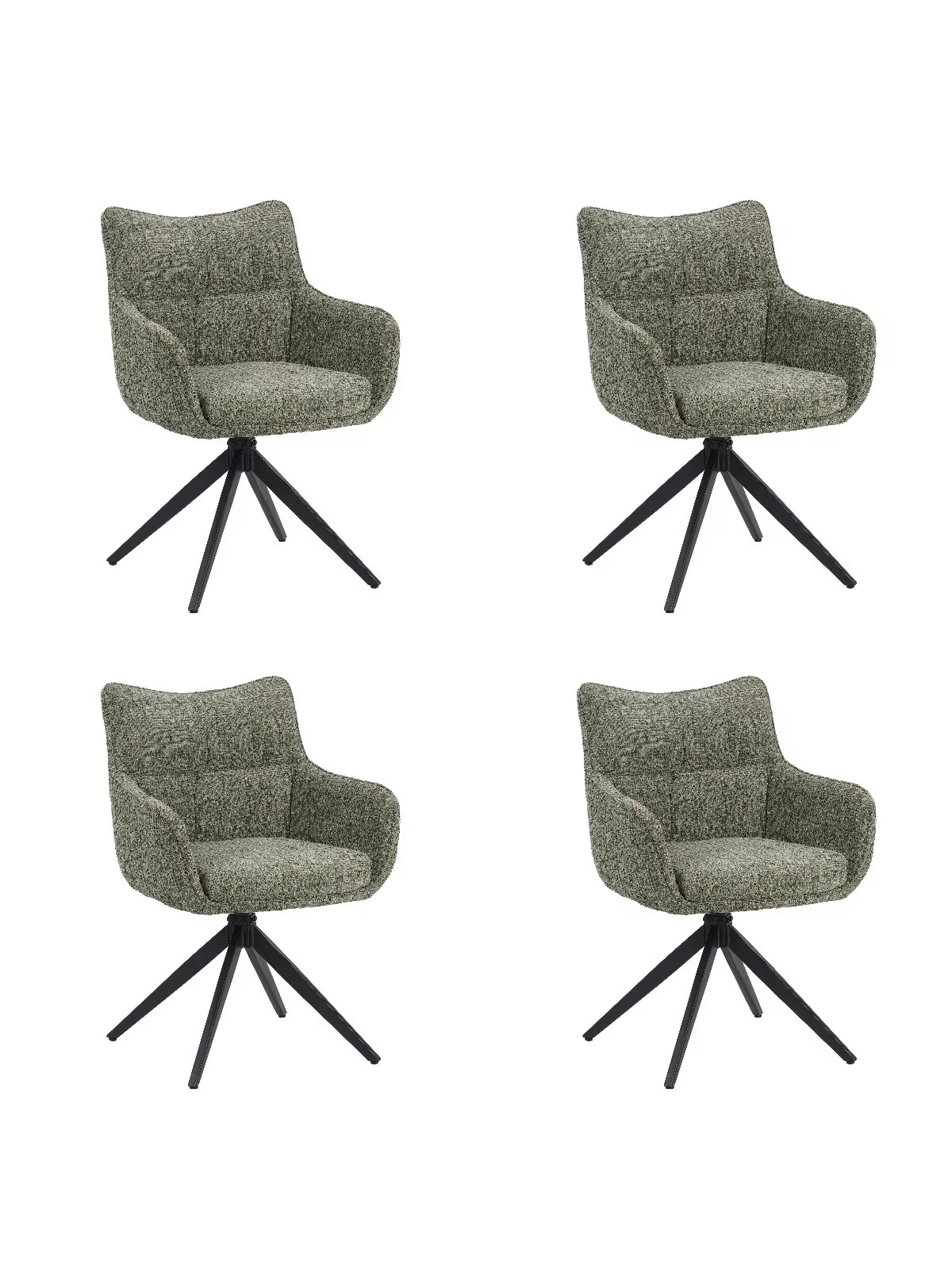 Set of 4 SELINA Modern 360° Swivel Accent Chair with Spider Base