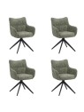 Lot de 4 SELINA Fauteuil Pivotant Moderne à 360° avec Base Araignée...