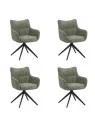 Set of 4 SELINA Modern 360° Swivel Accent Chair with Spider Base