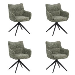 Set of 4 SELINA Modern 360° Swivel Accent Chair with Spider Base
