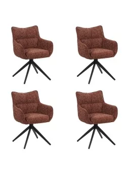 Set of 4 SELINA Modern 360° Swivel Accent Chair with Spider Base