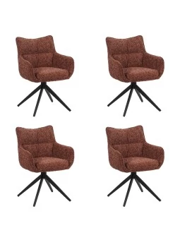 Lot de 4 SELINA Fauteuil Pivotant Moderne à 360° avec Base Araignée...