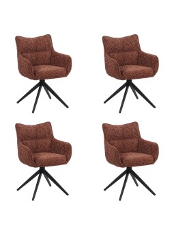 Set of 4 SELINA Modern 360° Swivel Accent Chair with Spider Base