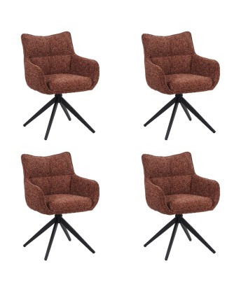 Set of 4 SELINA Modern 360° Swivel Accent Chair with Spider Base