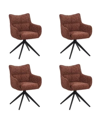 Set of 4 SELINA Modern 360° Swivel Accent Chair with Spider Base