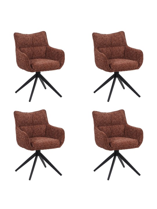 Lot de 4 SELINA Fauteuil Pivotant Moderne à 360° avec Base Araignée...