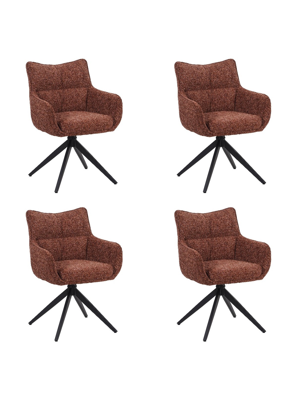 Lot de 4 SELINA Fauteuil Pivotant Moderne à 360° avec Base Araignée...
