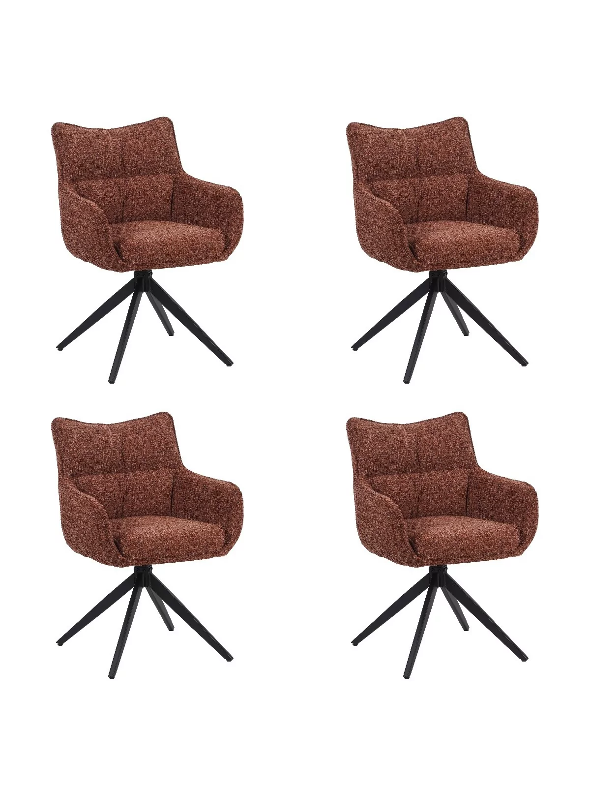 Lot de 4 SELINA Fauteuil Pivotant Moderne à 360° avec Base Araignée...