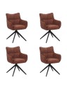 Lot de 4 SELINA Fauteuil Pivotant Moderne à 360° avec Base Araignée...