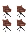 Lot de 4 SELINA Fauteuil Pivotant Moderne à 360° avec Base Araignée...