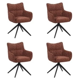 Lot de 4 SELINA Fauteuil Pivotant Moderne à 360° avec Base Araignée...