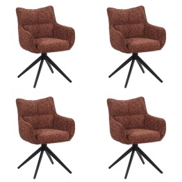 Set of 4 SELINA Modern 360° Swivel Accent Chair with Spider Base
