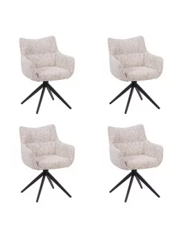 Set of 4 SELINA Modern 360° Swivel Accent Chair with Spider Base