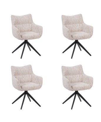 Set of 4 SELINA Modern 360° Swivel Accent Chair with Spider Base