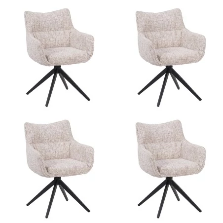 Set of 4 SELINA Modern 360° Swivel Accent Chair with Spider Base