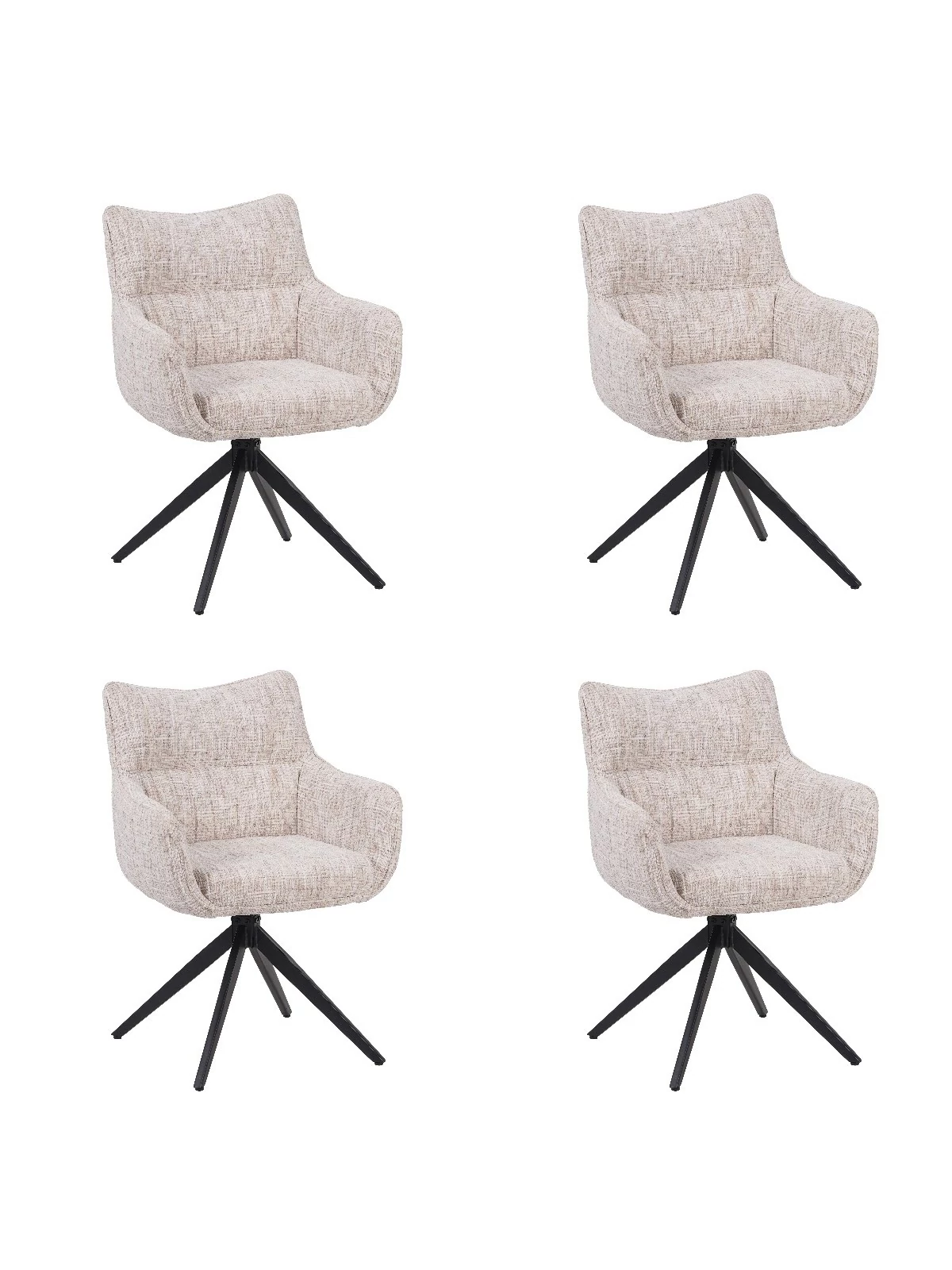 Set of 4 SELINA Modern 360° Swivel Accent Chair with Spider Base