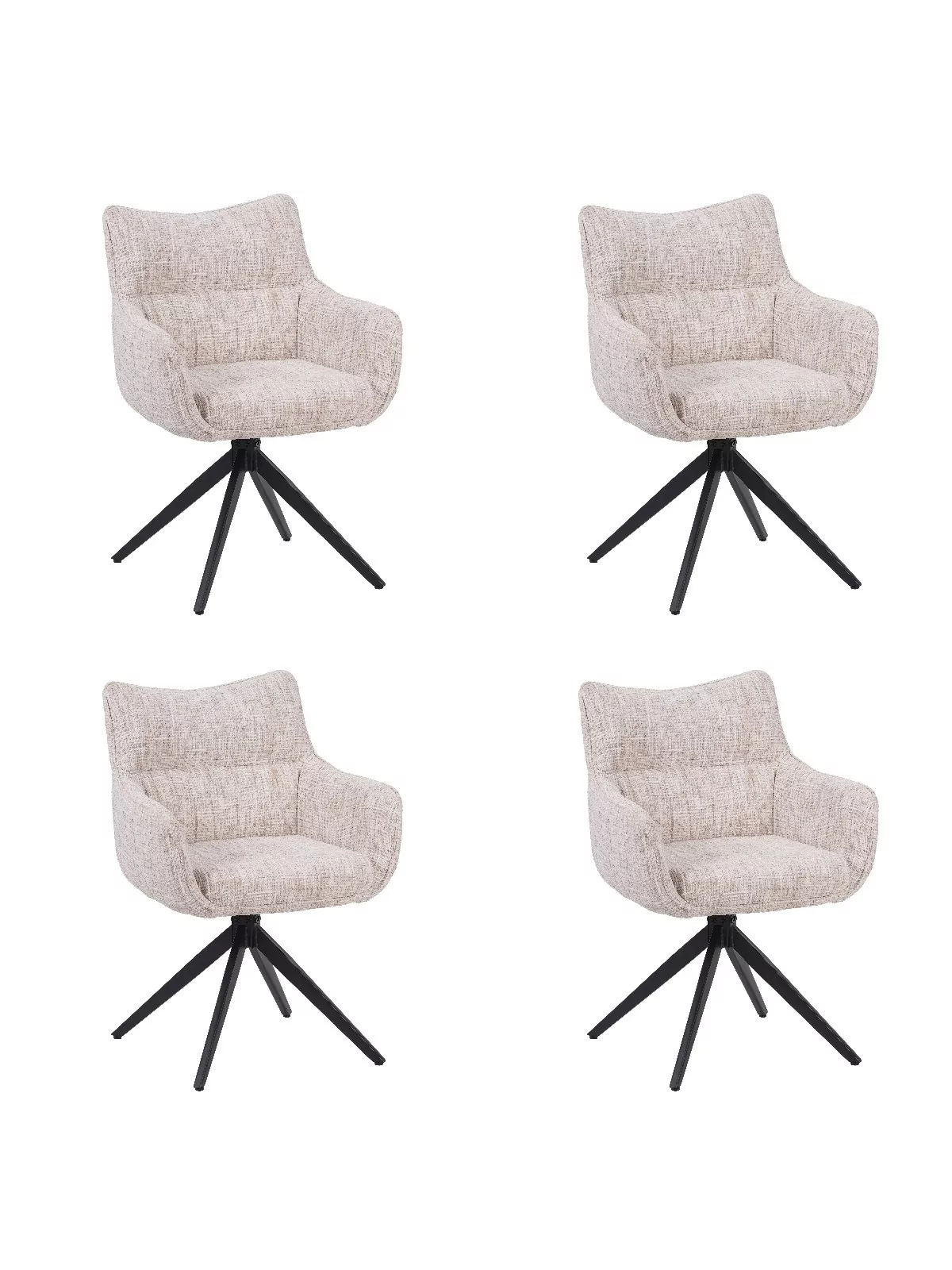 Set of 4 SELINA Modern 360° Swivel Accent Chair with Spider Base